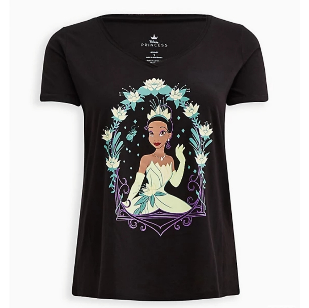 TORRID ROLL CUFF TOP - DISNEY PRINCESS & THE FROG TIANA NWT size 1X